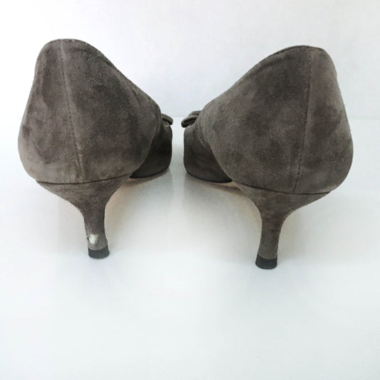 L.K Bennett Suede Kitten Heel with Bow - size 40