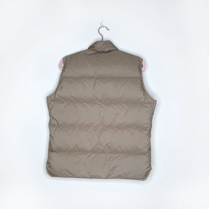 vintage 1980's ll bean tan down puffer vest - size medium