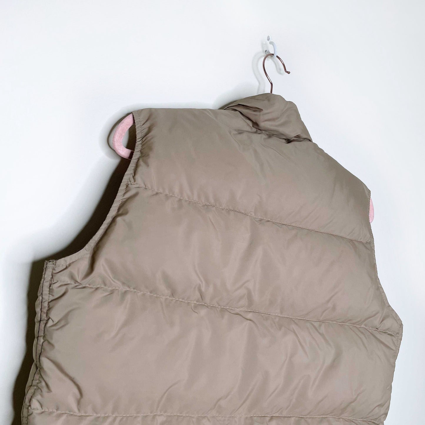 vintage 1980's ll bean tan down puffer vest - size medium