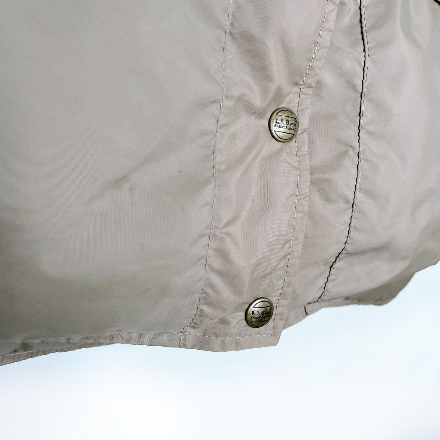 vintage 1980's ll bean tan down puffer vest - size medium