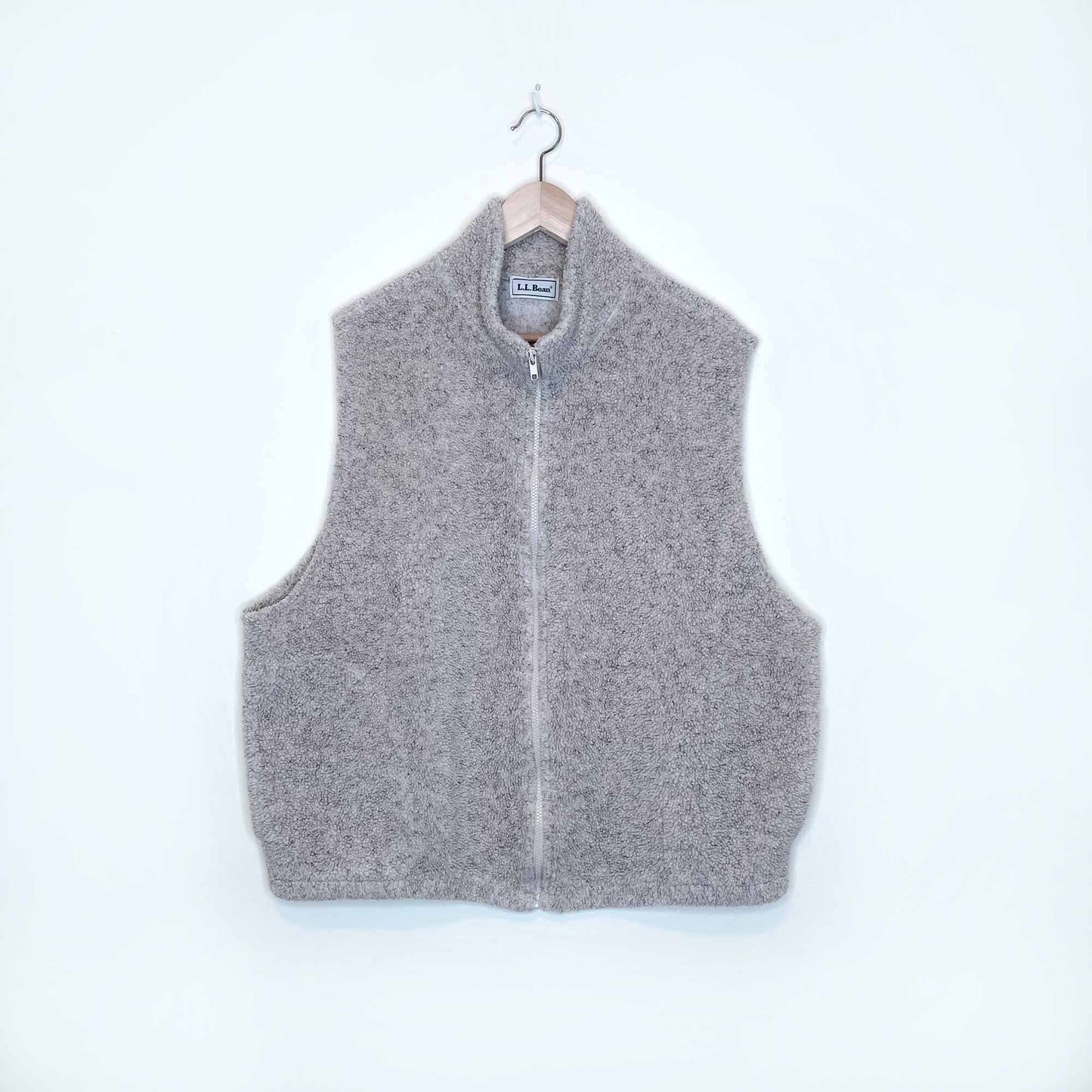 vintage ll bean deep pile sherpa fleece vest - size xl