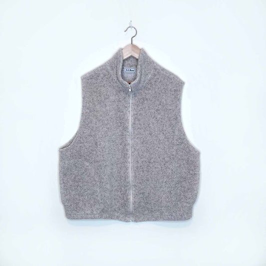 vintage ll bean deep pile sherpa fleece vest - size xl