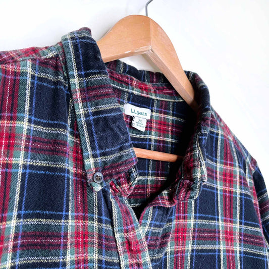 ll bean plaid flannel button down shirt - size 2x