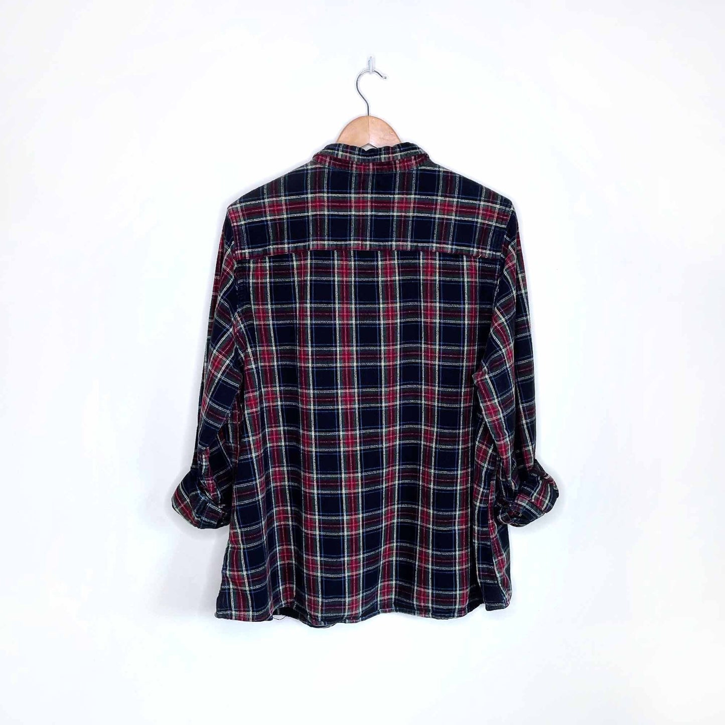ll bean plaid flannel button down shirt - size 2x