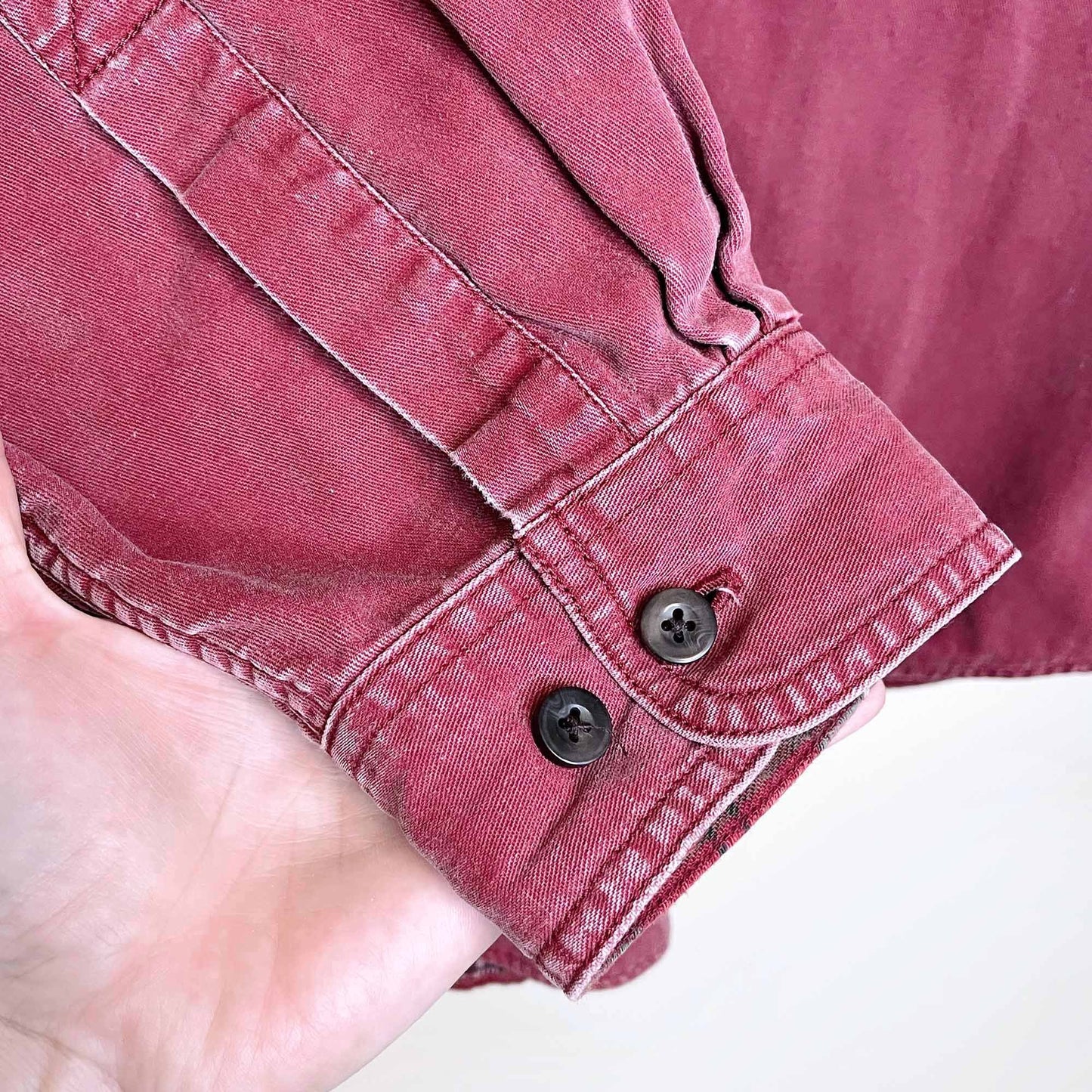 vintage 90's ll bean flannel lined button down chore shirt - size large tall