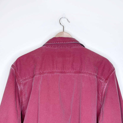 vintage 90's ll bean flannel lined button down chore shirt - size large tall