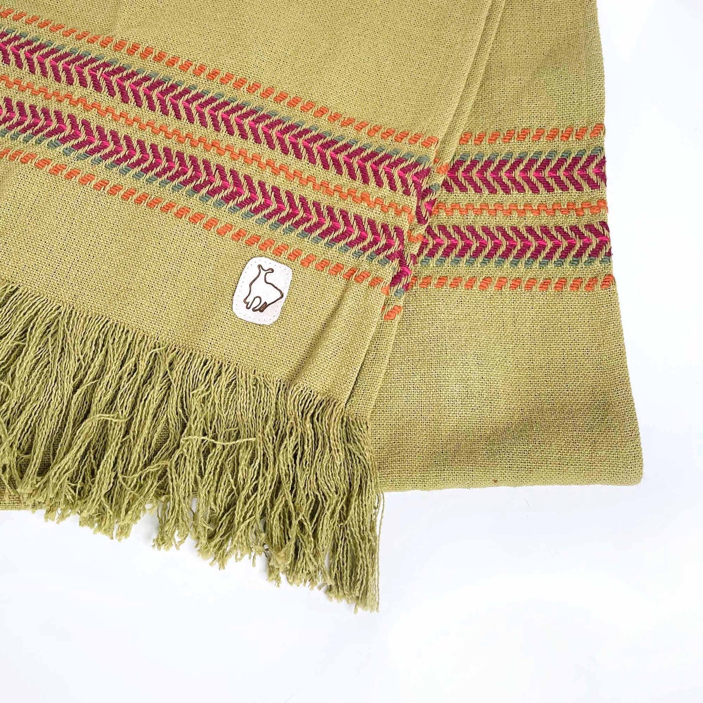 hand-knit woven llama table runner