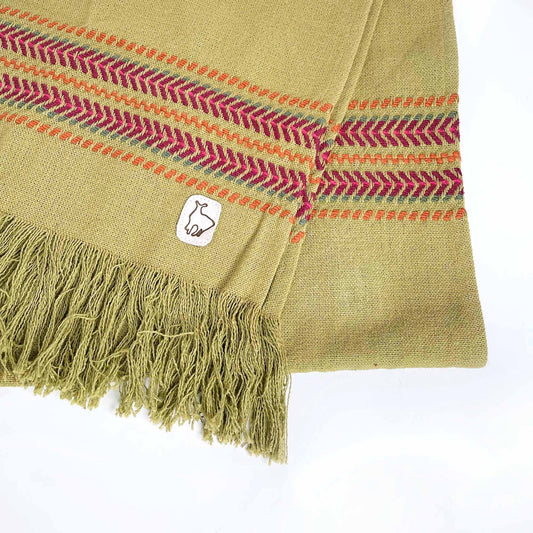 hand-knit woven llama table runner