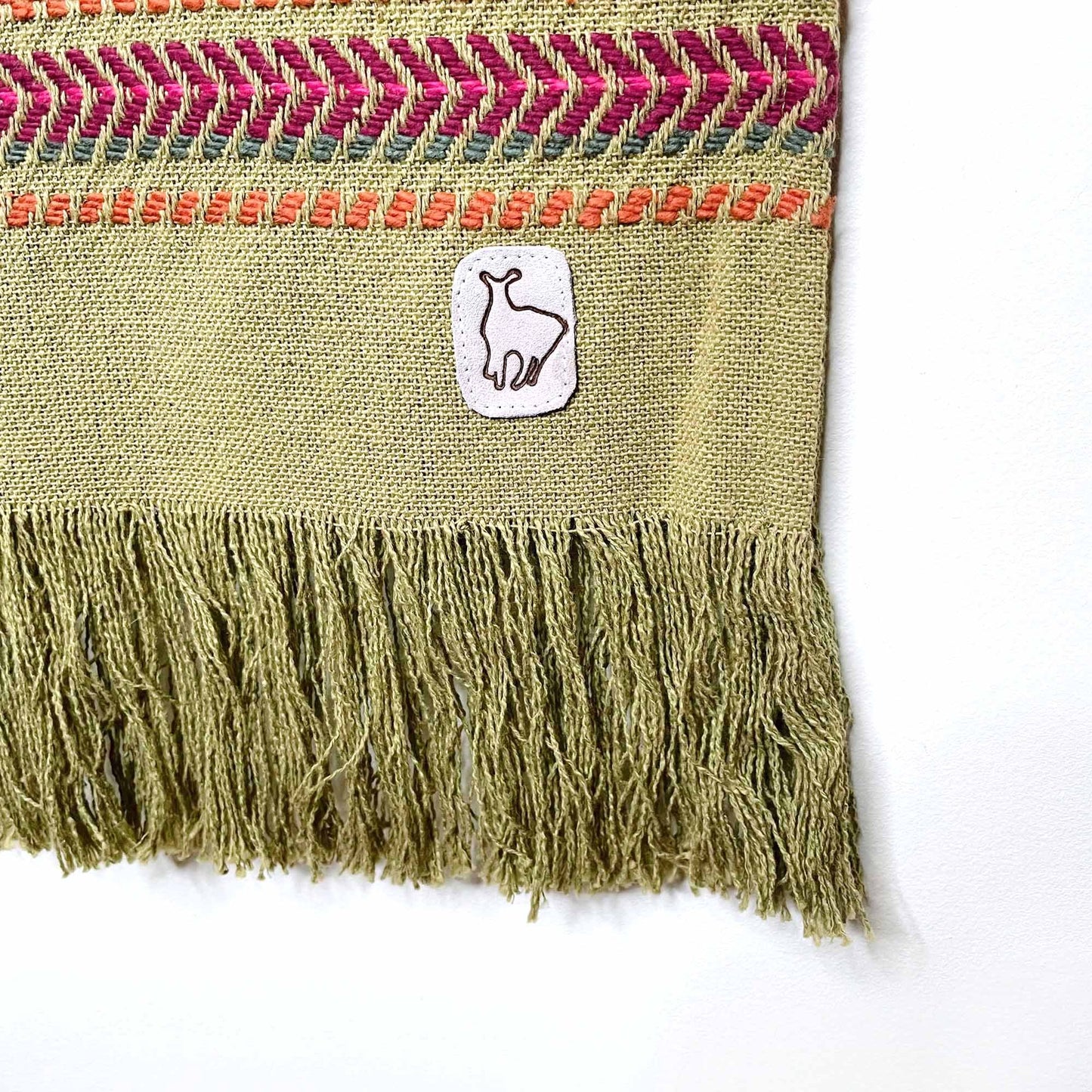 hand-knit woven llama table runner