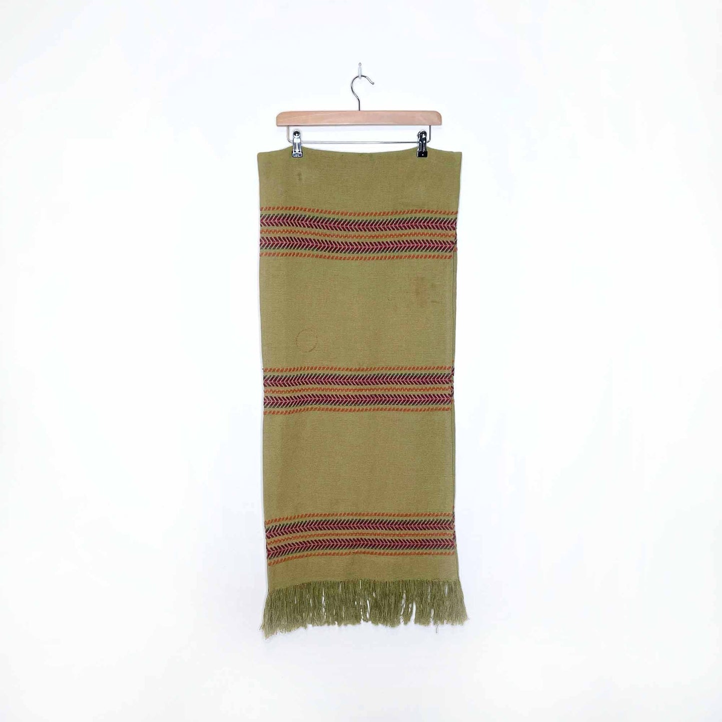 hand-knit woven llama table runner