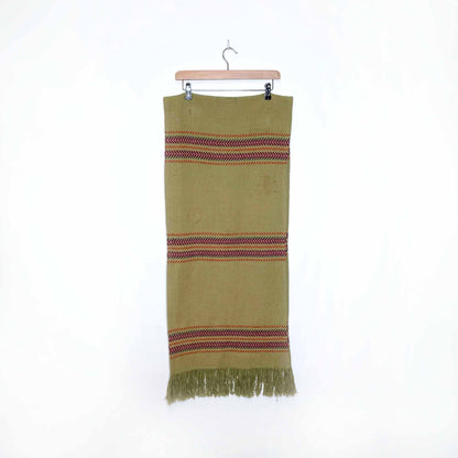 hand-knit woven llama table runner