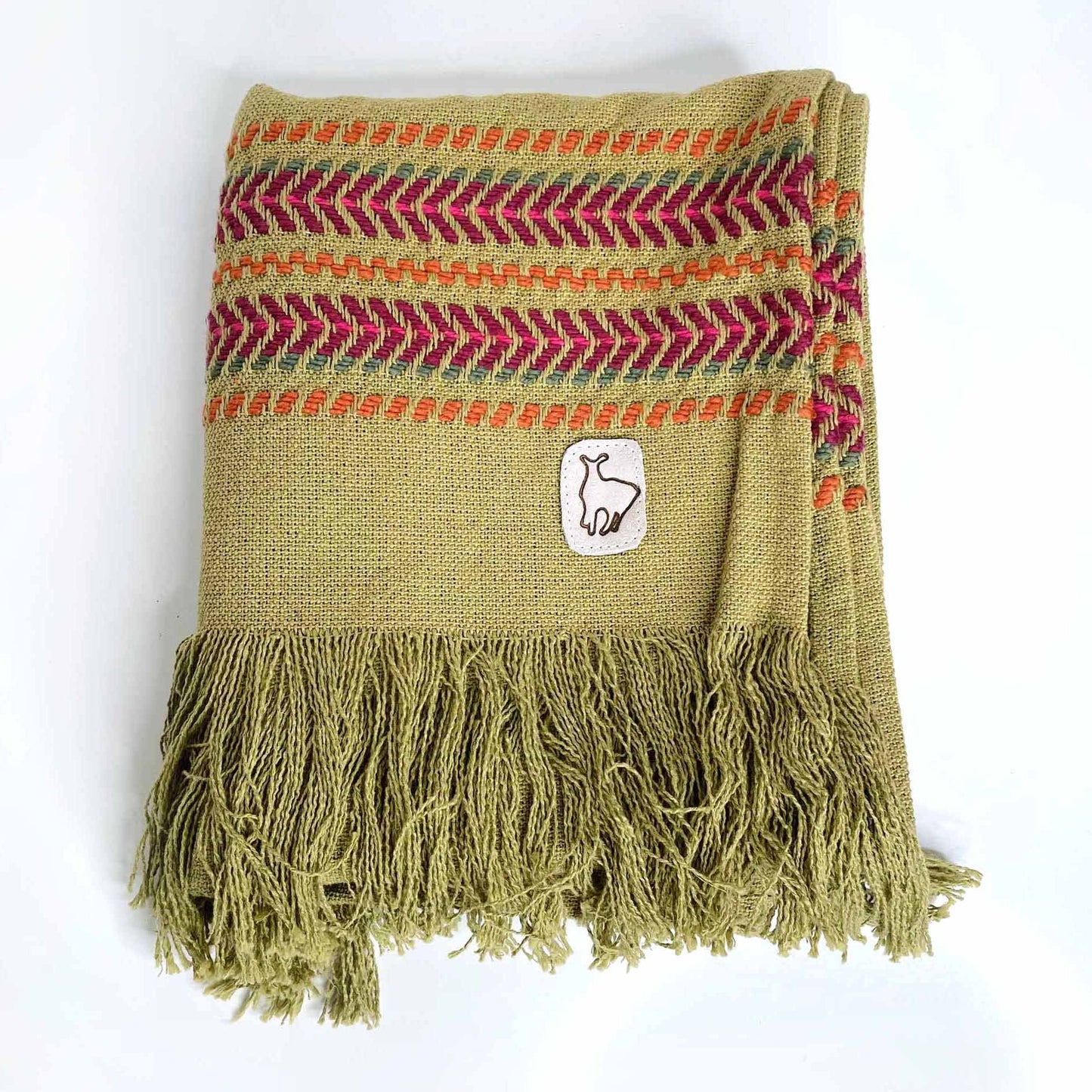 hand-knit woven llama table runner