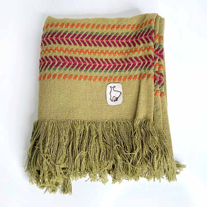 hand-knit woven llama table runner