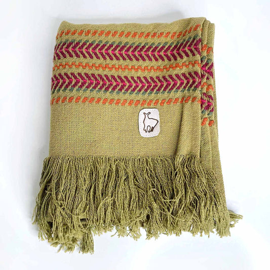 hand-knit woven llama table runner