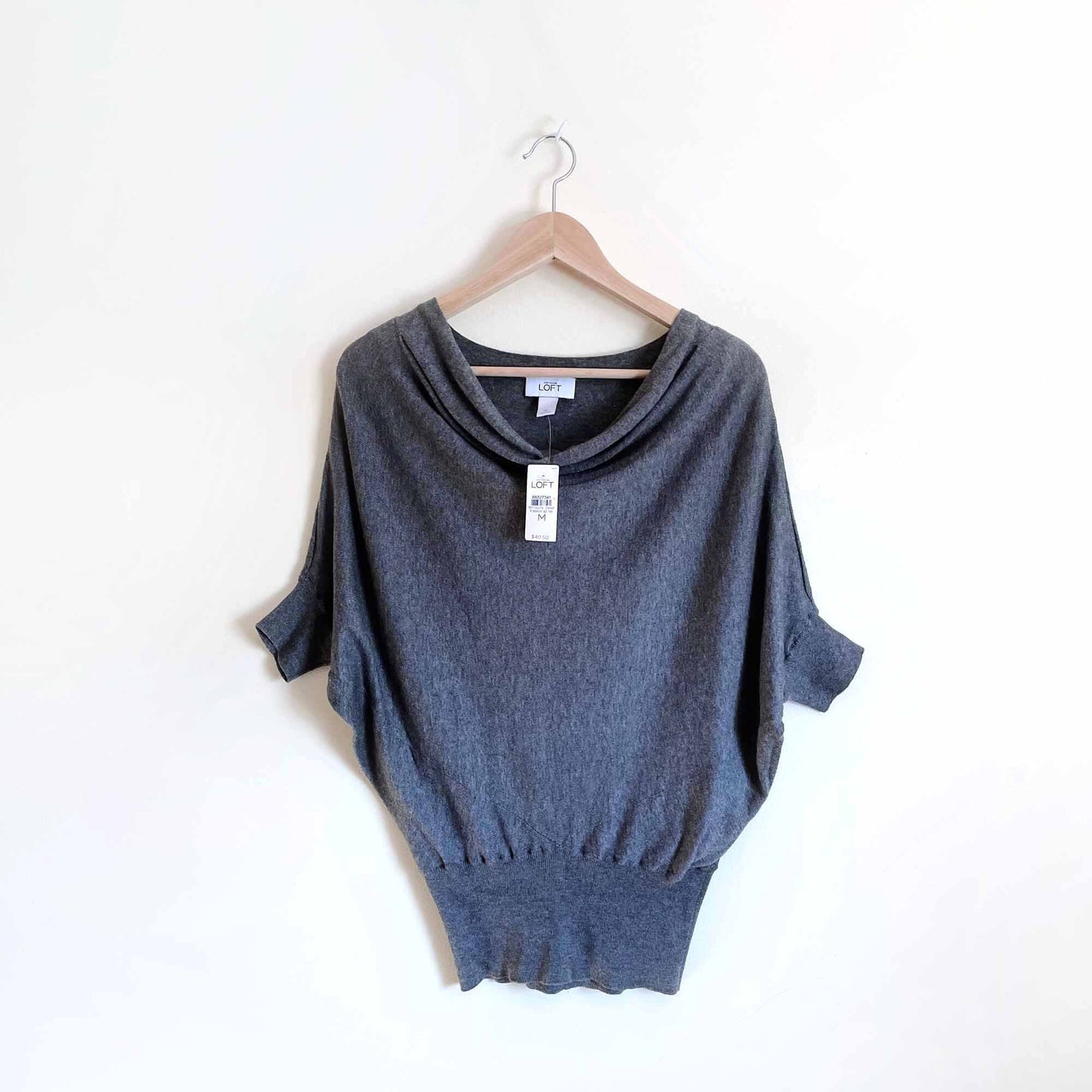 NWT Ann Taylor LOFT cowl neck short sleeve sweater - size Medium