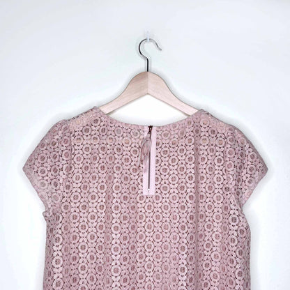 ann taylor loft pink rose gold lace eyelet top - size medium P