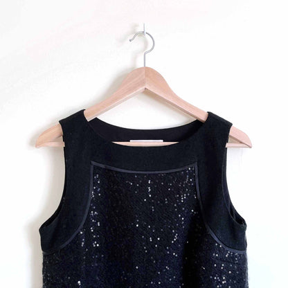 loft wool-blend boucle cocktail shift dress with sequins - size 6