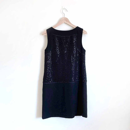 loft wool-blend boucle cocktail shift dress with sequins - size 6