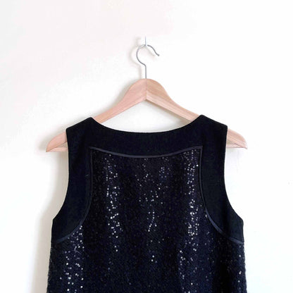 loft wool-blend boucle cocktail shift dress with sequins - size 6