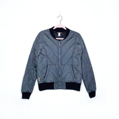 lole grey quilted puffer bomber jacket - size small