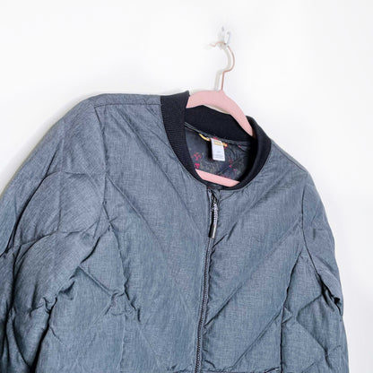 lole grey quilted puffer bomber jacket - size small