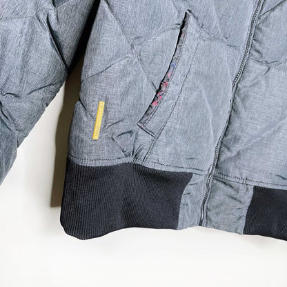 lole grey quilted puffer bomber jacket - size small