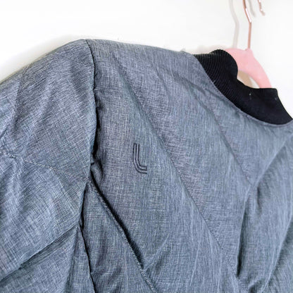 lole grey quilted puffer bomber jacket - size small