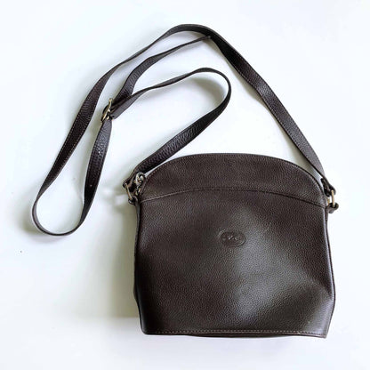 vintage longchamp brown pebble leather crossbody