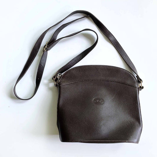 vintage longchamp brown pebble leather crossbody