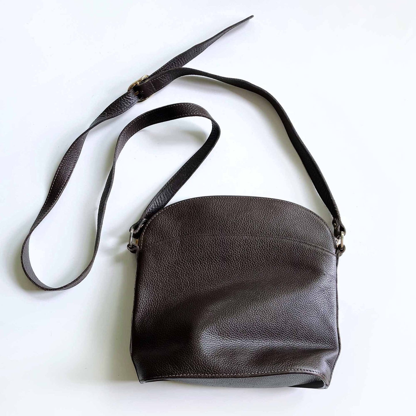 vintage longchamp brown pebble leather crossbody