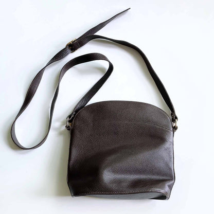 vintage longchamp brown pebble leather crossbody