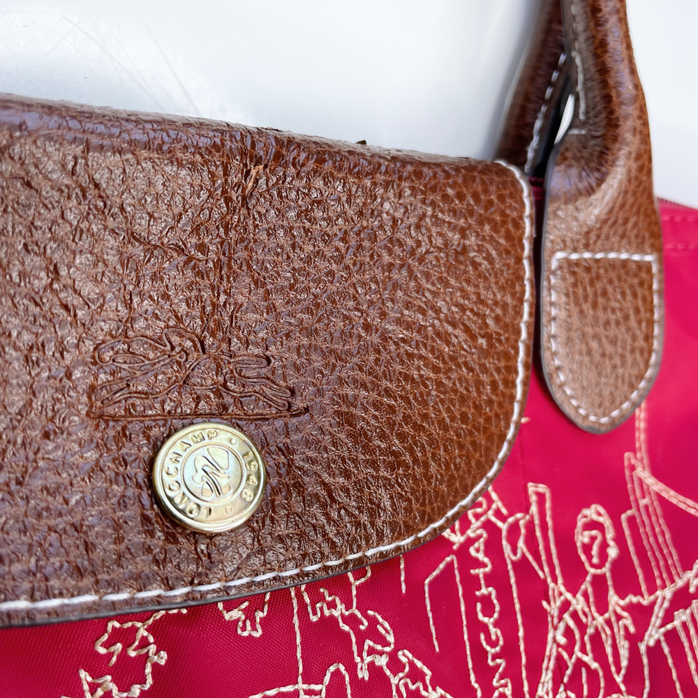 longchamp le pliage 3103 embroidered tote bag