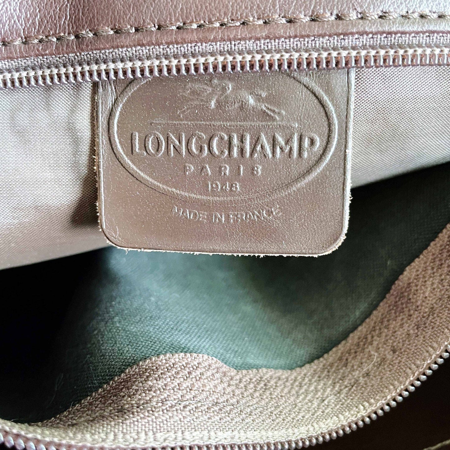 vintage longchamp brown pebble leather crossbody