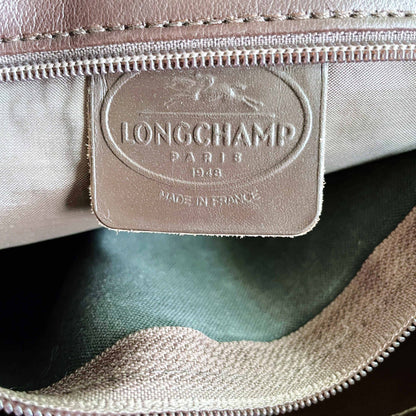 vintage longchamp brown pebble leather crossbody