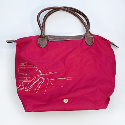 longchamp le pliage 3103 embroidered tote bag