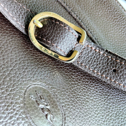 vintage longchamp brown pebble leather crossbody