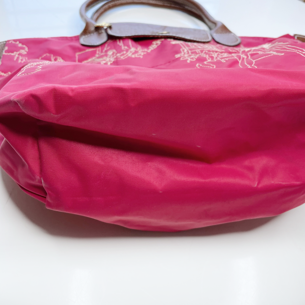 longchamp le pliage 3103 embroidered tote bag