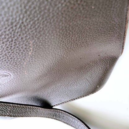 vintage longchamp brown pebble leather crossbody