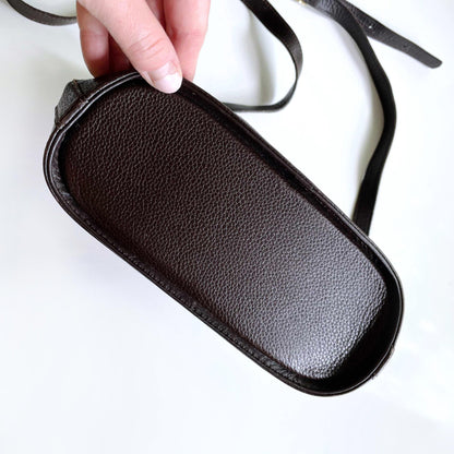 vintage longchamp brown pebble leather crossbody