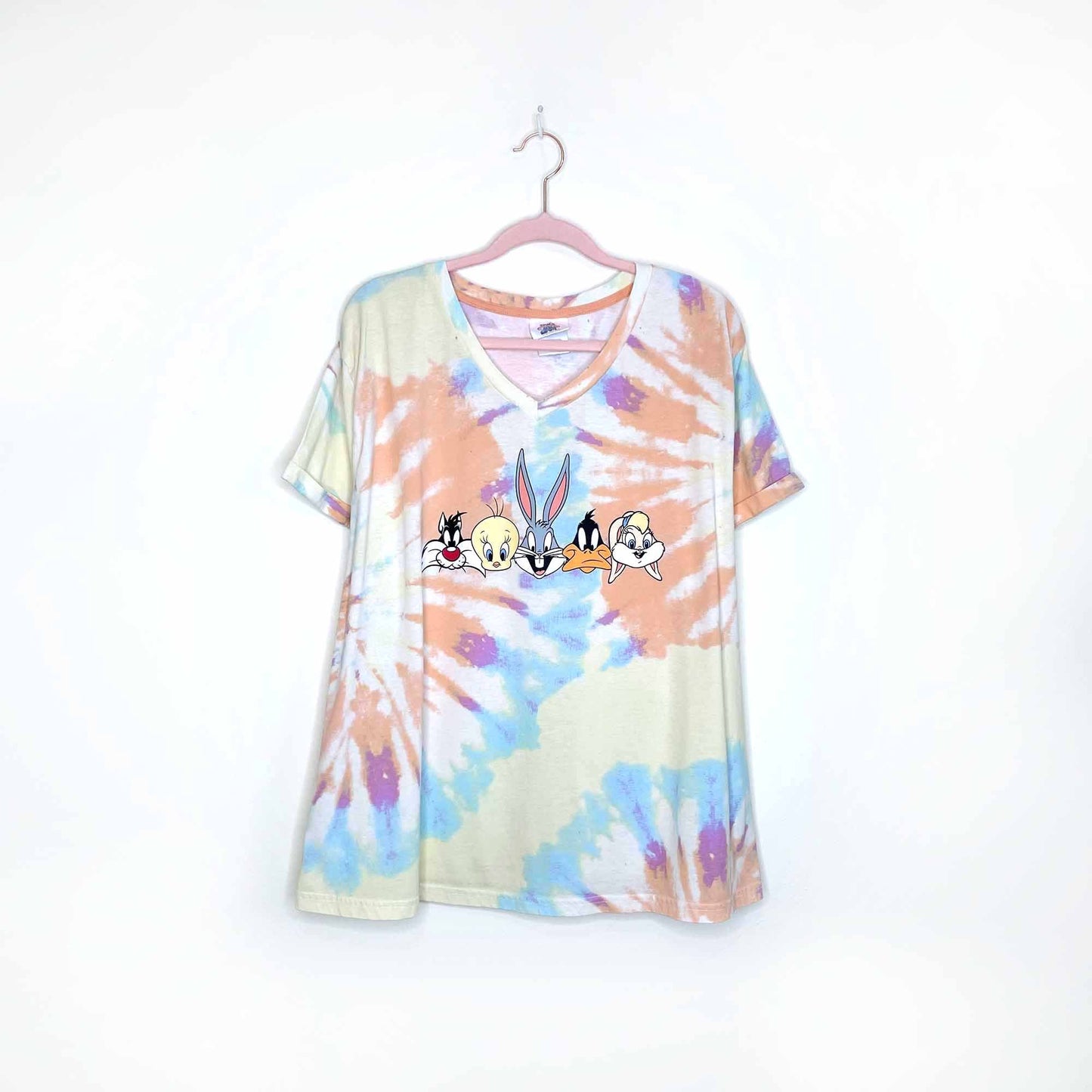 space jams tie-dye rolled sleeve graphic tee - size 2xl