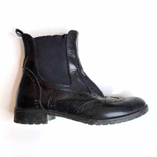 Roberta Lopes black brogue chelsea boots - size 39