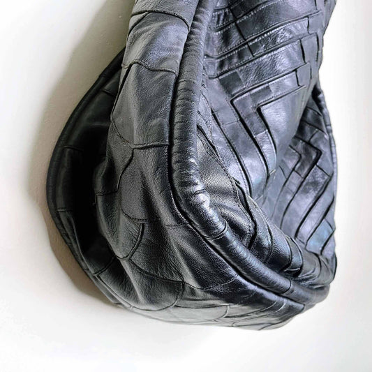 lost and found diamond patchwork oversized hobo bag