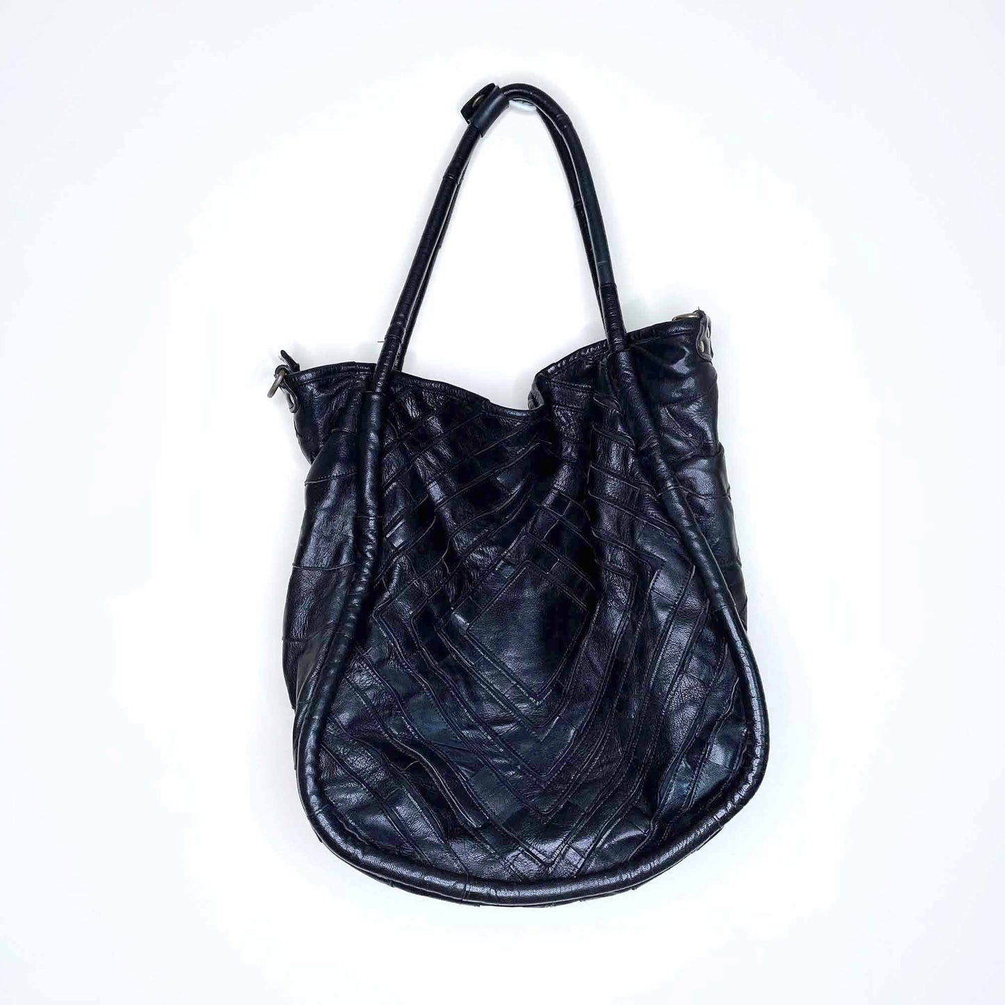 lost and found diamond patchwork oversized hobo bag