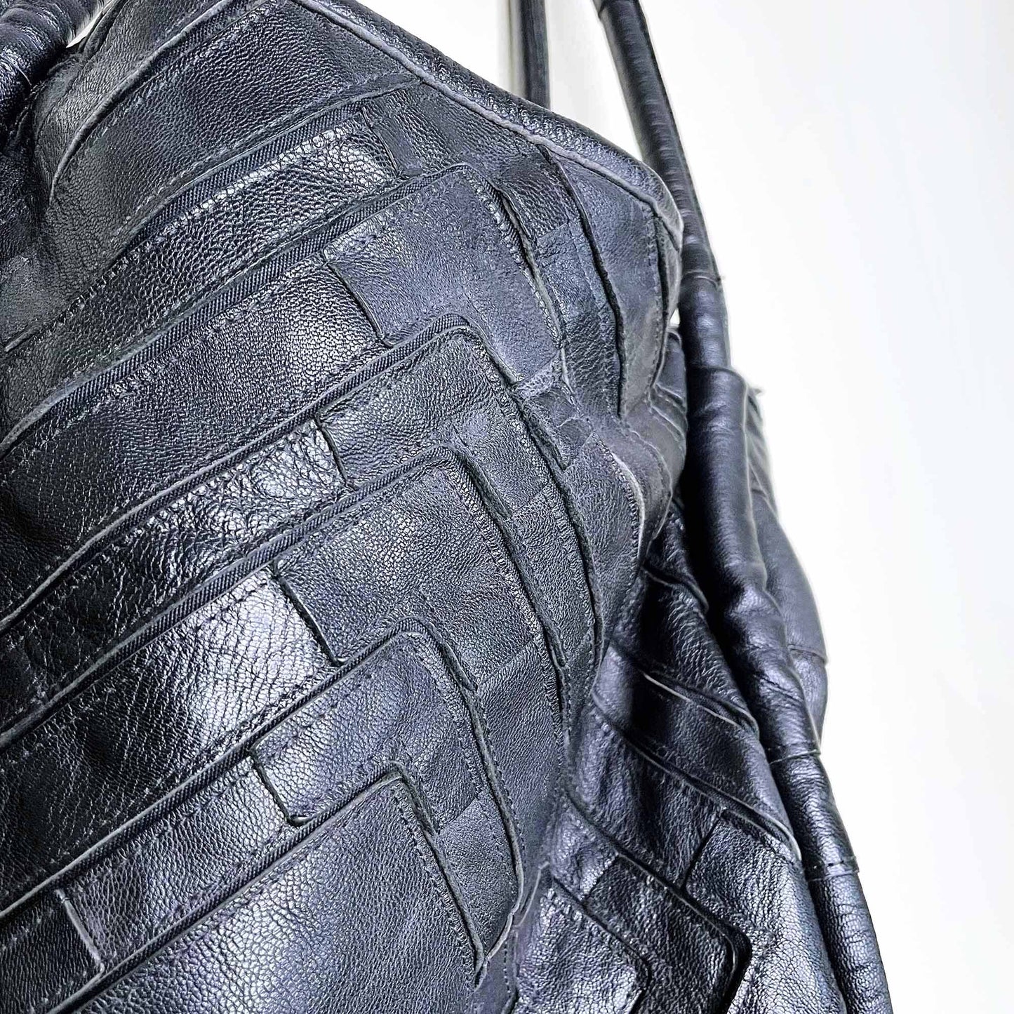 lost and found diamond patchwork oversized hobo bag