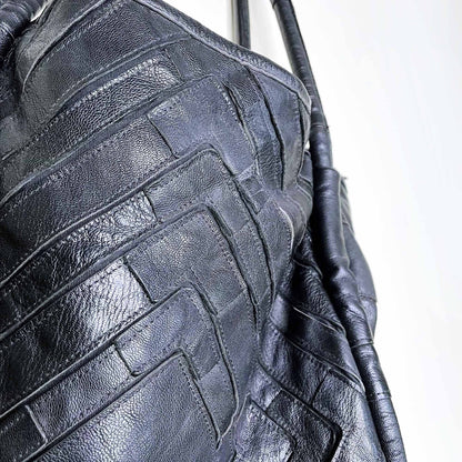 lost and found diamond patchwork oversized hobo bag