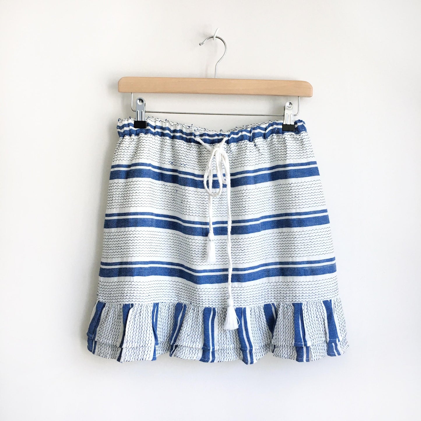 lost + wander striped peplum hem mini skirt - size small