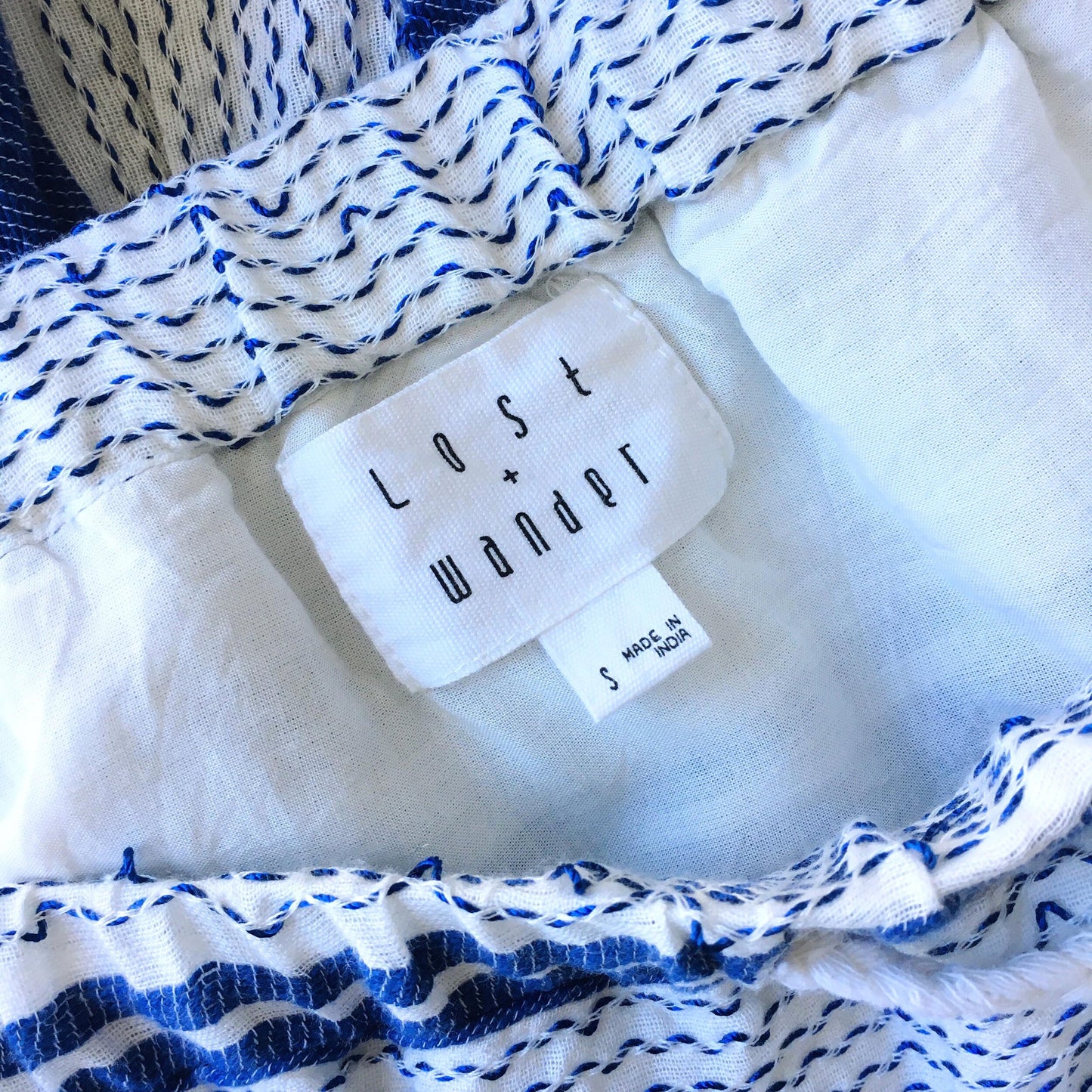 lost + wander striped peplum hem mini skirt - size small