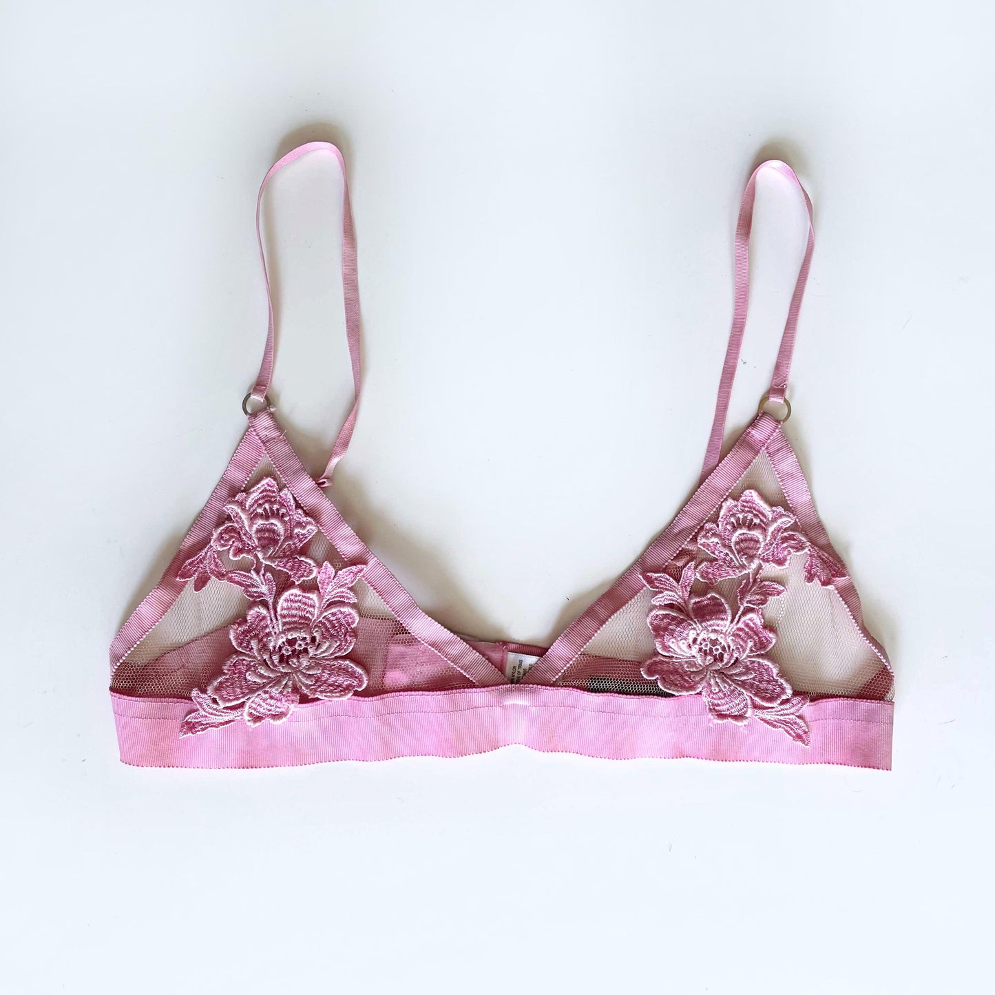 for love and lemons pink embroidered bralette - size small