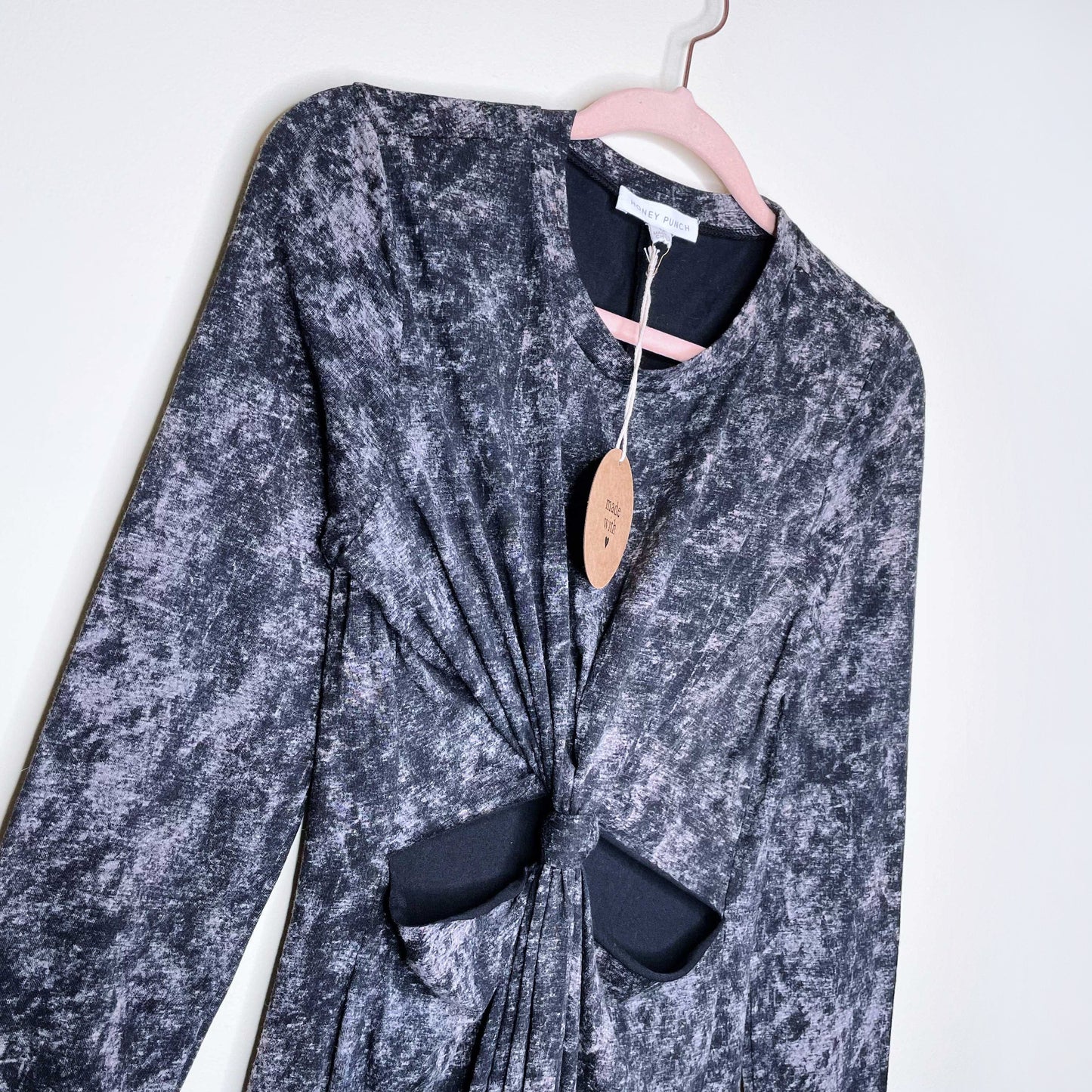 nwt uo honey punch knot-front maxi dress - size medium