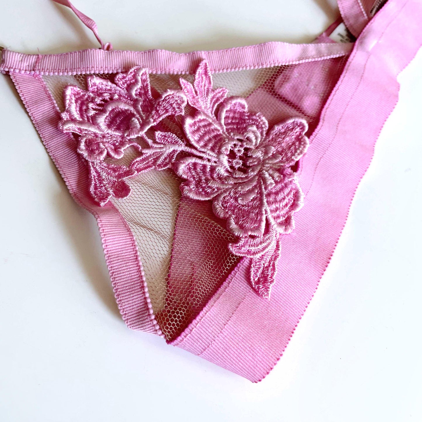 for love and lemons pink embroidered bralette - size small